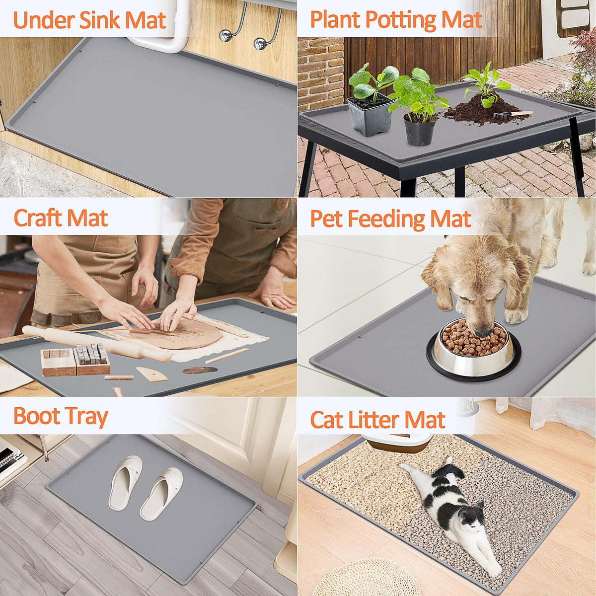 TOHONFOO flexible silicone mat folds for simple storage when not in use.