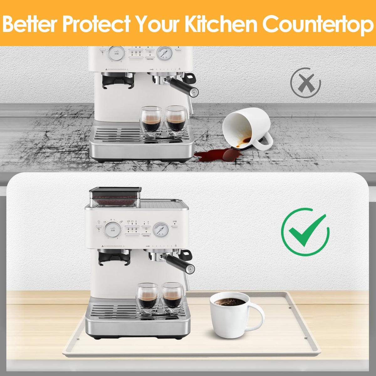TOHONFOO waterproof countertop protection mat shields surfaces from heat and stains