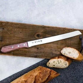 Tojiro japan-made bread knife on cutting board ready for daily use