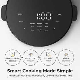 TOKIT mini rice cooker with 24-hour timer for planned meals