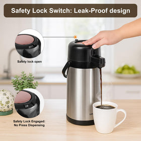 Tomakeit Airpot food grade inner liner keeps drinks pure