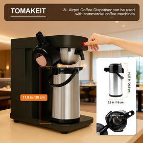 Tomakeit Airpot wide opening for easy refills and cleaning