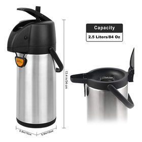 Tomakeit Airpot Dispenser 2.5L capacity suits large groups.
