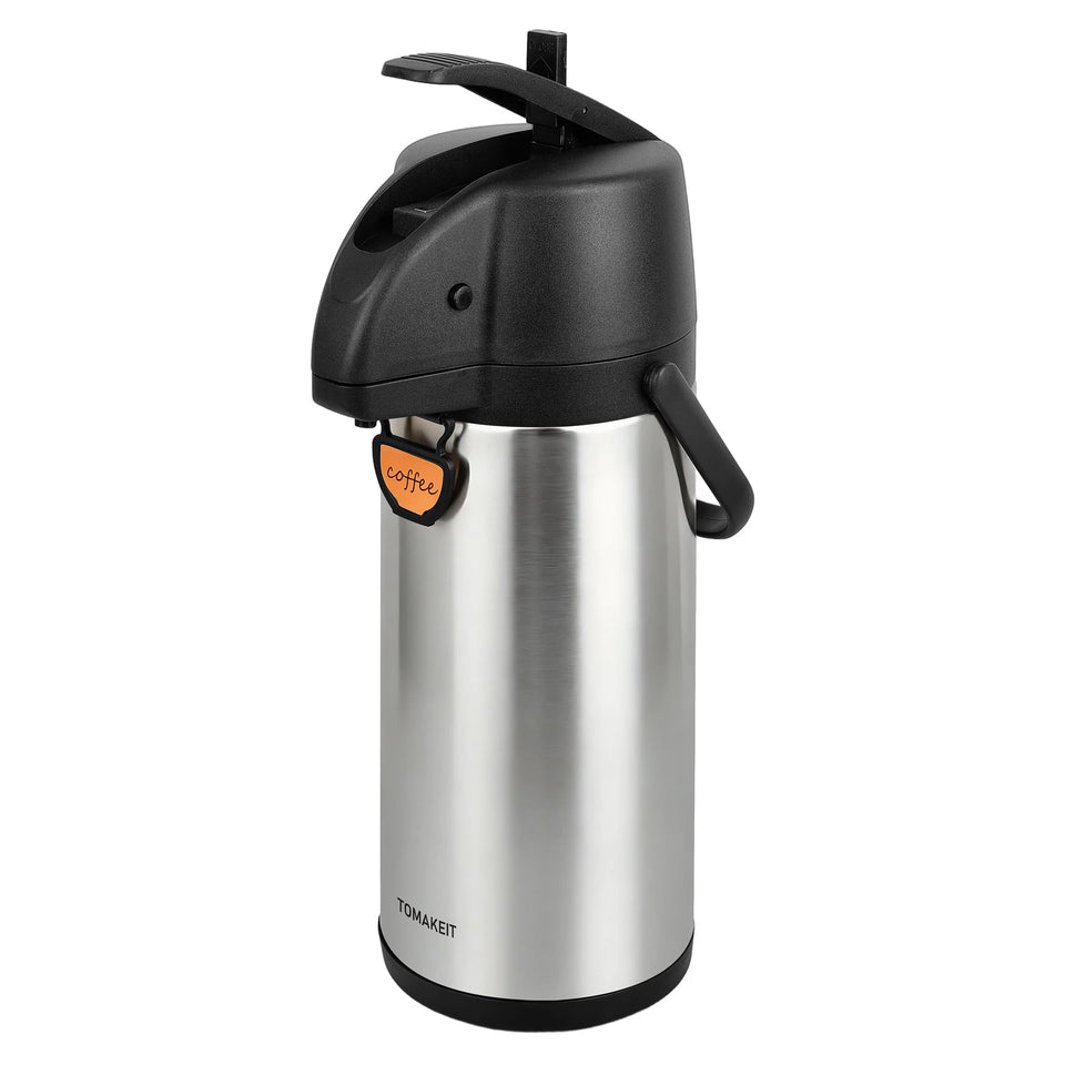 Tomakeit Airpot Dispenser lever-pump-action enables quick, spill-free beverage service.
