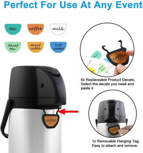 Tomakeit Airpot Dispenser wide opening eases cleaning and refilling.