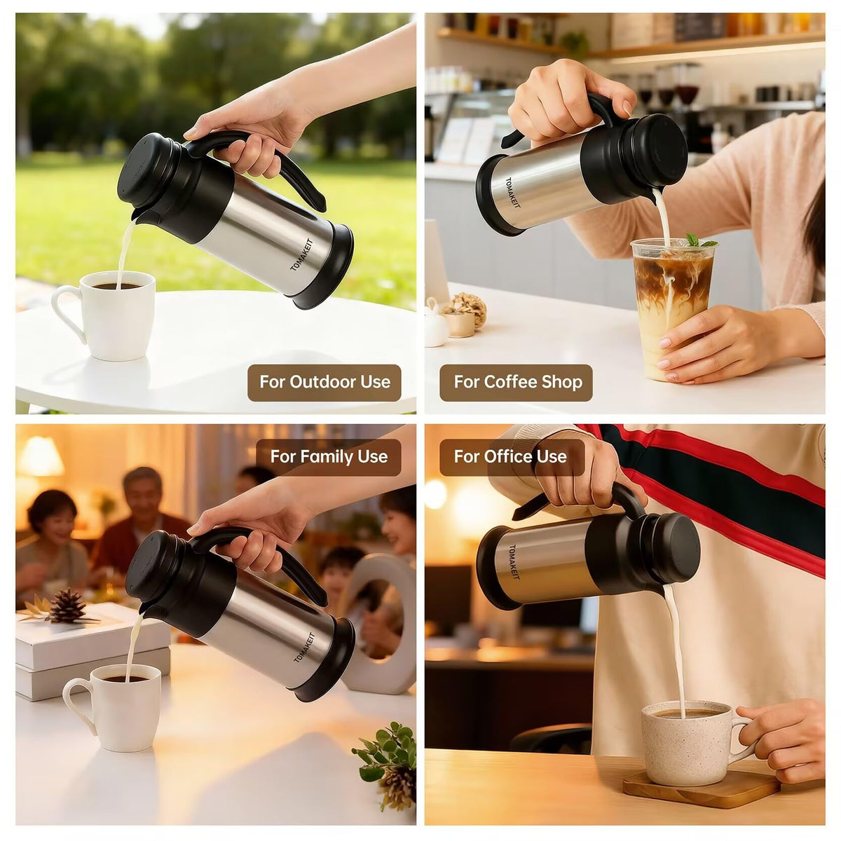 TOMAKEIT Creamer Pitcher travel-friendly design for cafes and trips