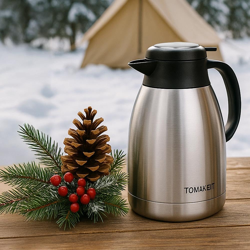 TOMAKEIT Thermal Carafe eco-friendly reusable option reduces waste during picnics, commutes, and daily use.