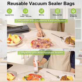 TomCare vacuum sealer bags M 10x11 ideal for leftovers and snacks