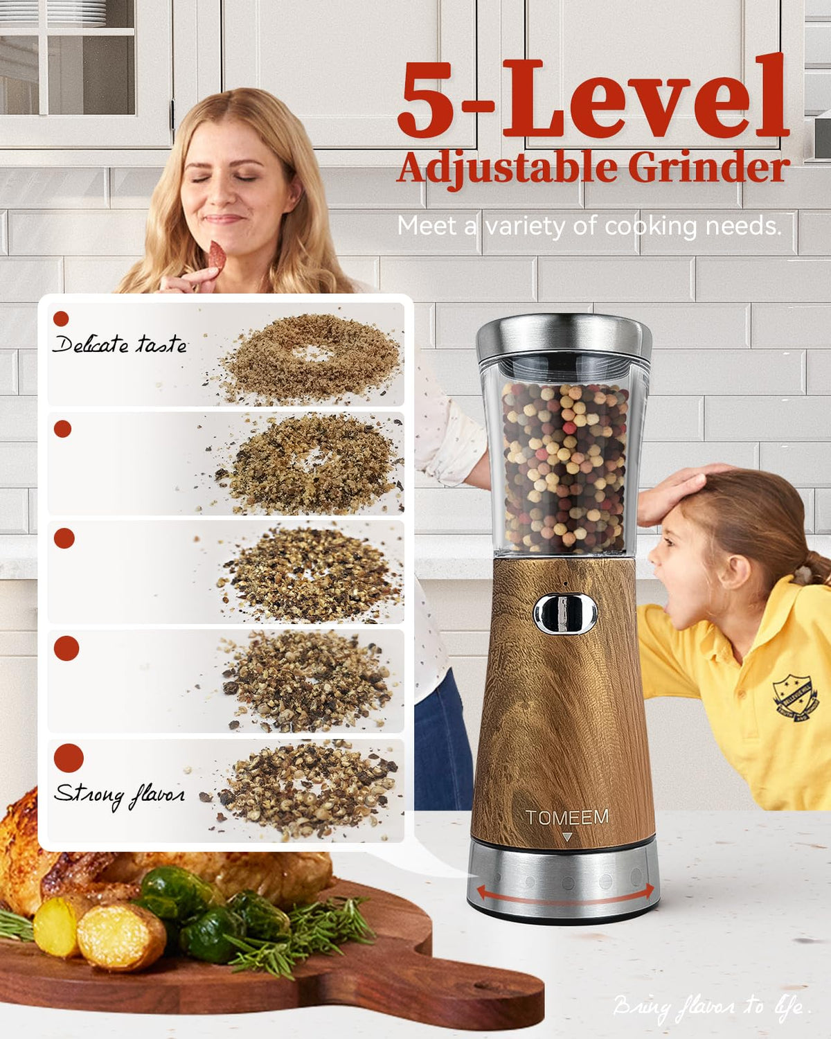 TOMEEM 4-5oz capacity reservoir enables longer cooking without refills.