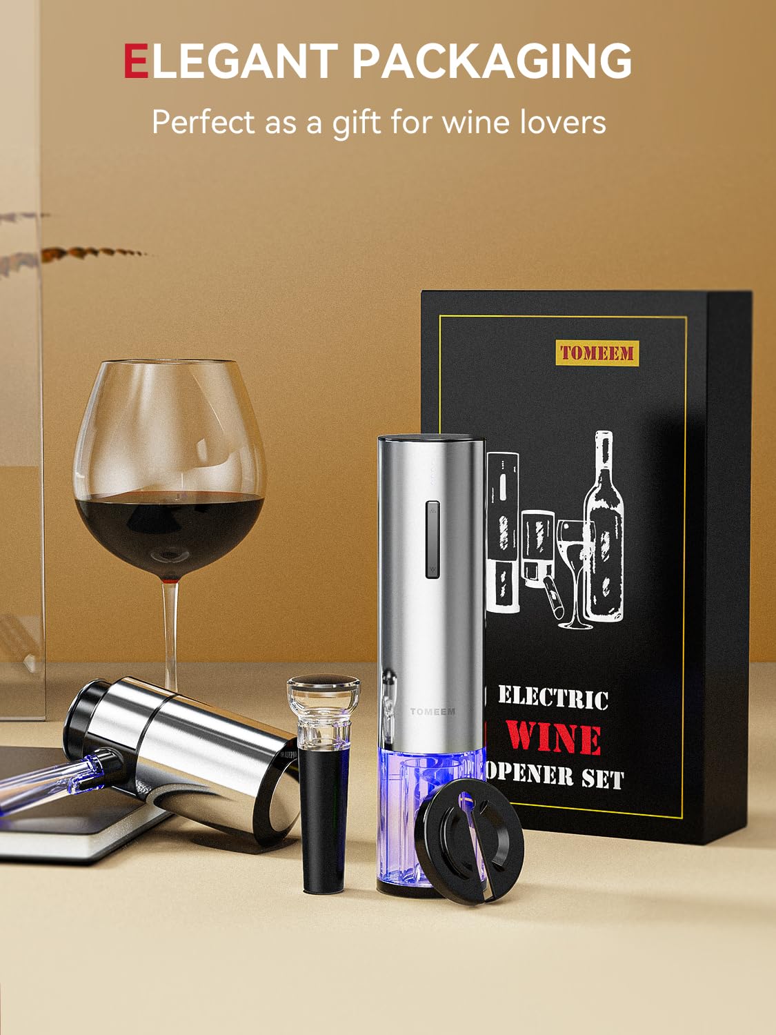 TOMEEM automatic wine aerator pourer enhances aroma with each pour.