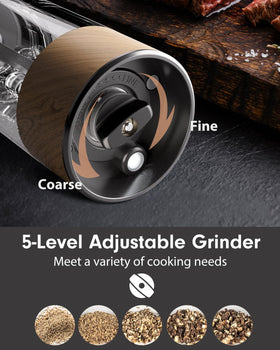 TOMEEM ceramic grinder close-up shows smooth grinding mechanism.