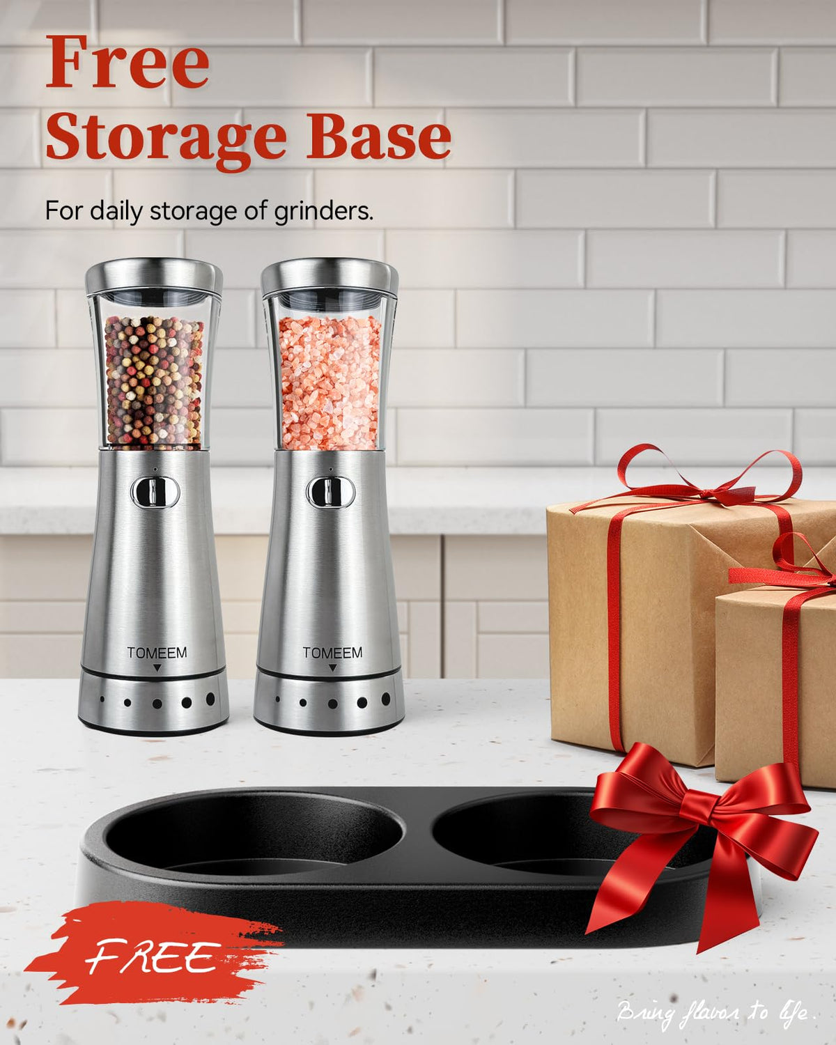 TOMEEM kitchen grinder set as a practical seasoning companion
