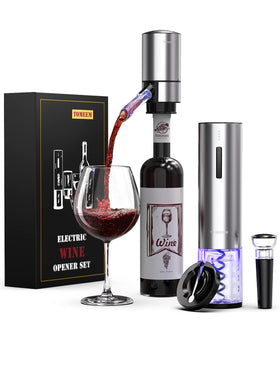 TOMEEM rechargeable wine gift set box with corkscrew for effortless gifting.