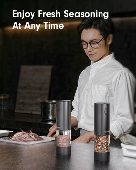 TOMEEM sleek stainless-steel grinder for elegant table presence.