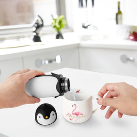 TOMLFF Penguin thermos stainless interior ensures durable, easy-to-clean beverage storage