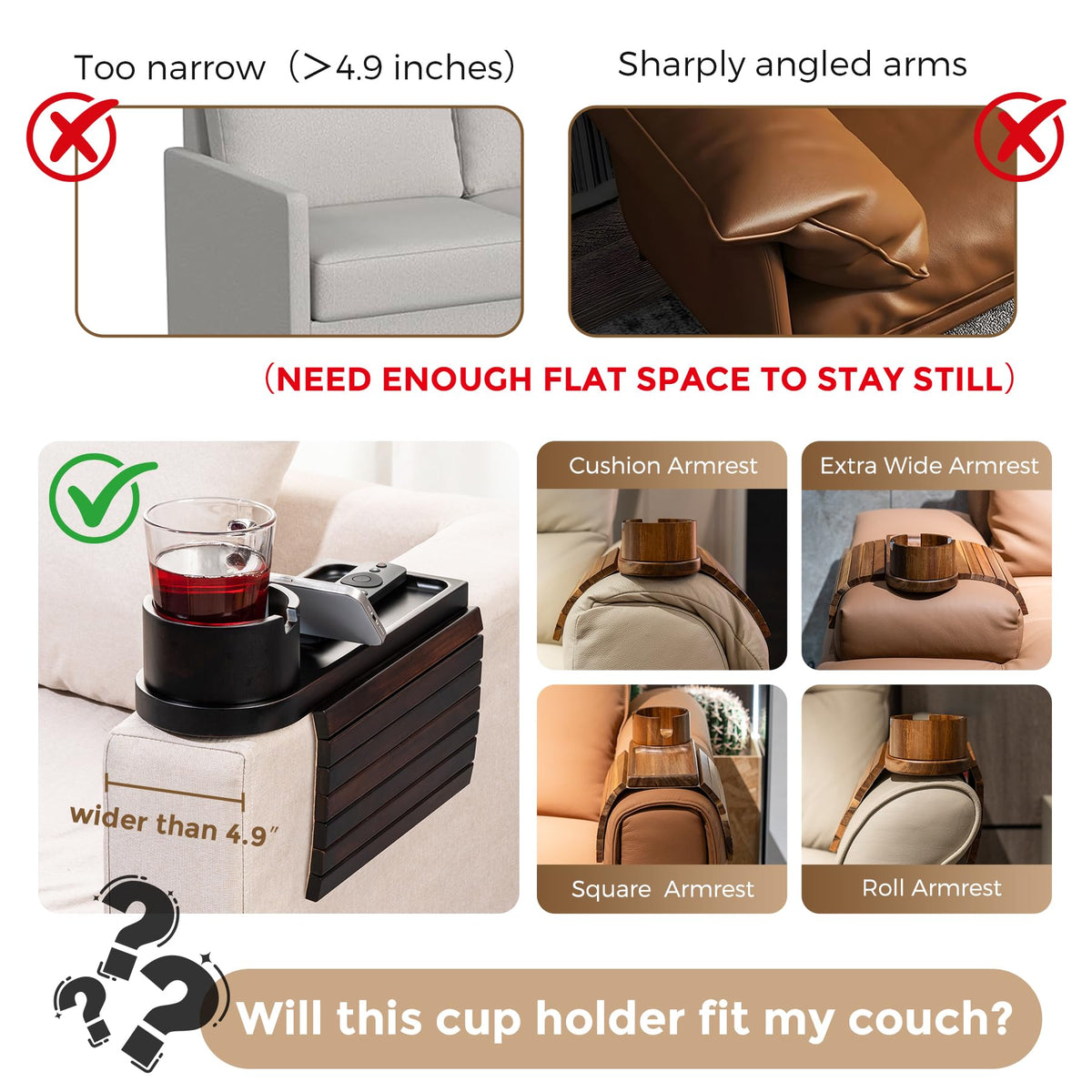 Tomlyop 3-in-1 sofa arm tray keeps remotes, snacks, and phones organized.