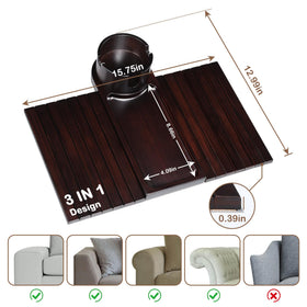 Tomlyop anti-slip silicone padding secures the tray on wide armrests.