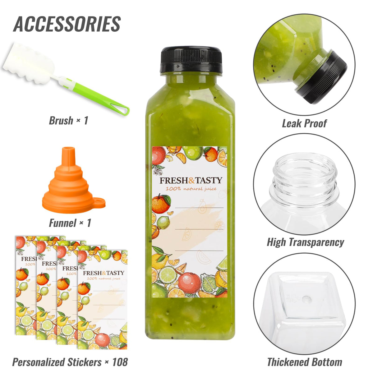 TOMNK 16oz bottle cleaning brush for easy post-use cleaning