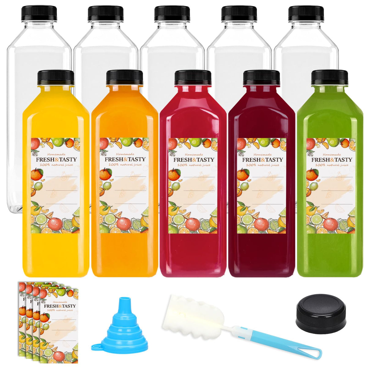 Tomnk 33oz juice bottle with cap, secure and portable for on-the-go beverages.