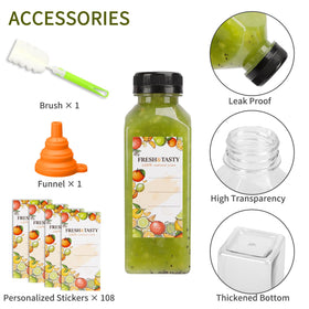 TOMNK cleaning brush and funnel included for easy bottle maintenance.
