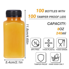 TOMNK clear 8oz bottle showing thick PET construction for freshness