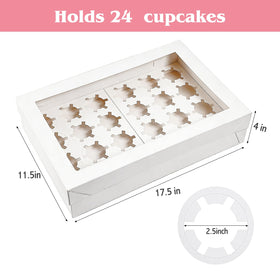 TOMNK cupcake box with window flat-fold design enables quick assembly.