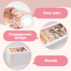 TOMNK cupcake box with window is perfect for birthdays and weddings.