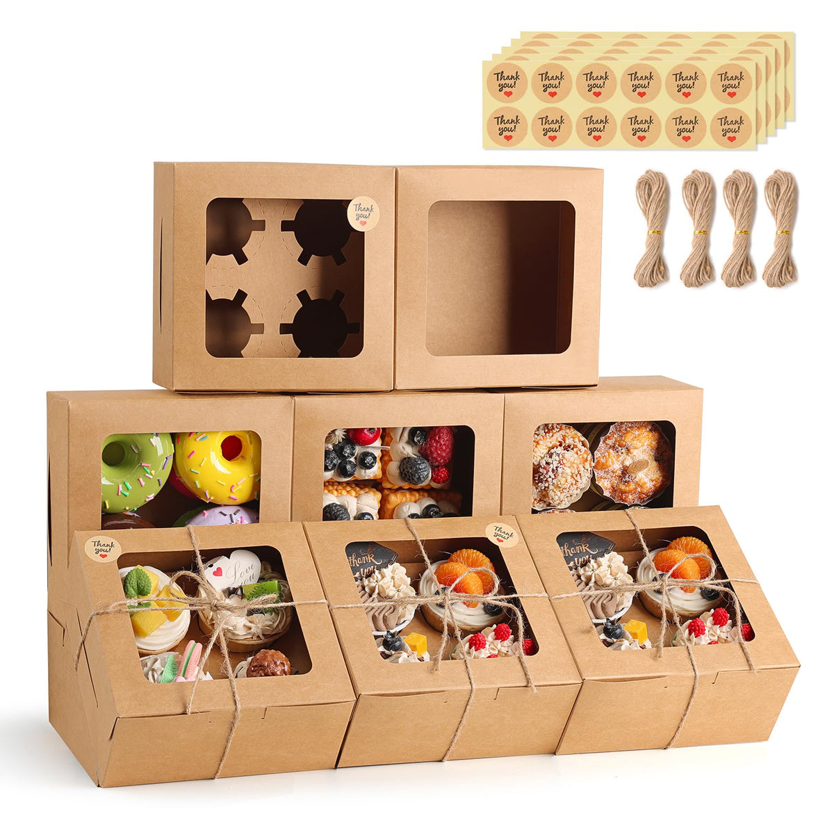 TOMNK cupcake box with window shows contents clearly for transport.