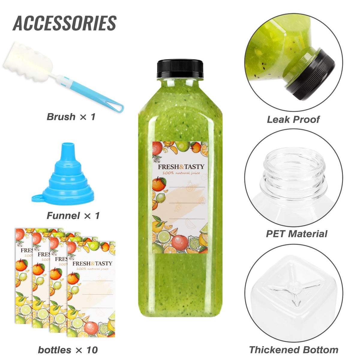 Tomnk included pour funnel for neat, mess-free pouring.
