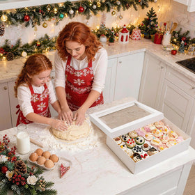 TOMNK white bakery box exterior with window elevates gifting.