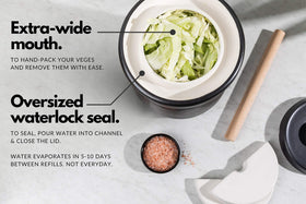 TOMO ceramic crock with glazed interior for odor-free, easy cleaning
