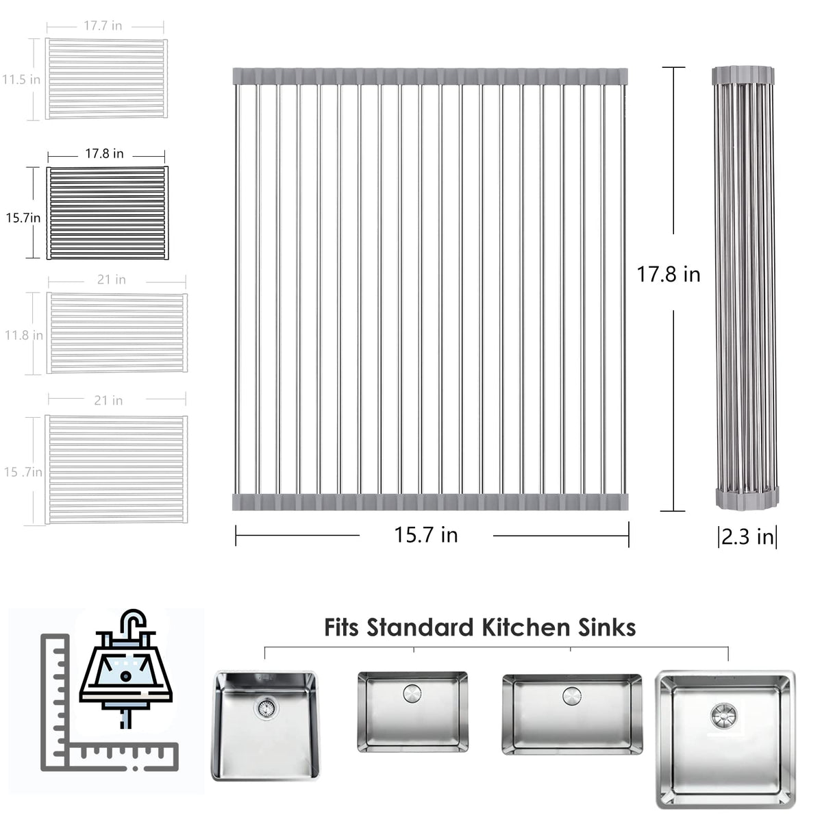 Dish-drainer design drains efficiently, helping keep the counter dry.