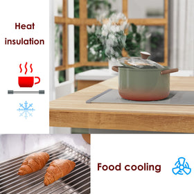 Heat-resistant rack tolerates hot pots up to 550°F.