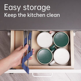 Tomorotec dish drying organizer keeps sponges and brushes tidy.