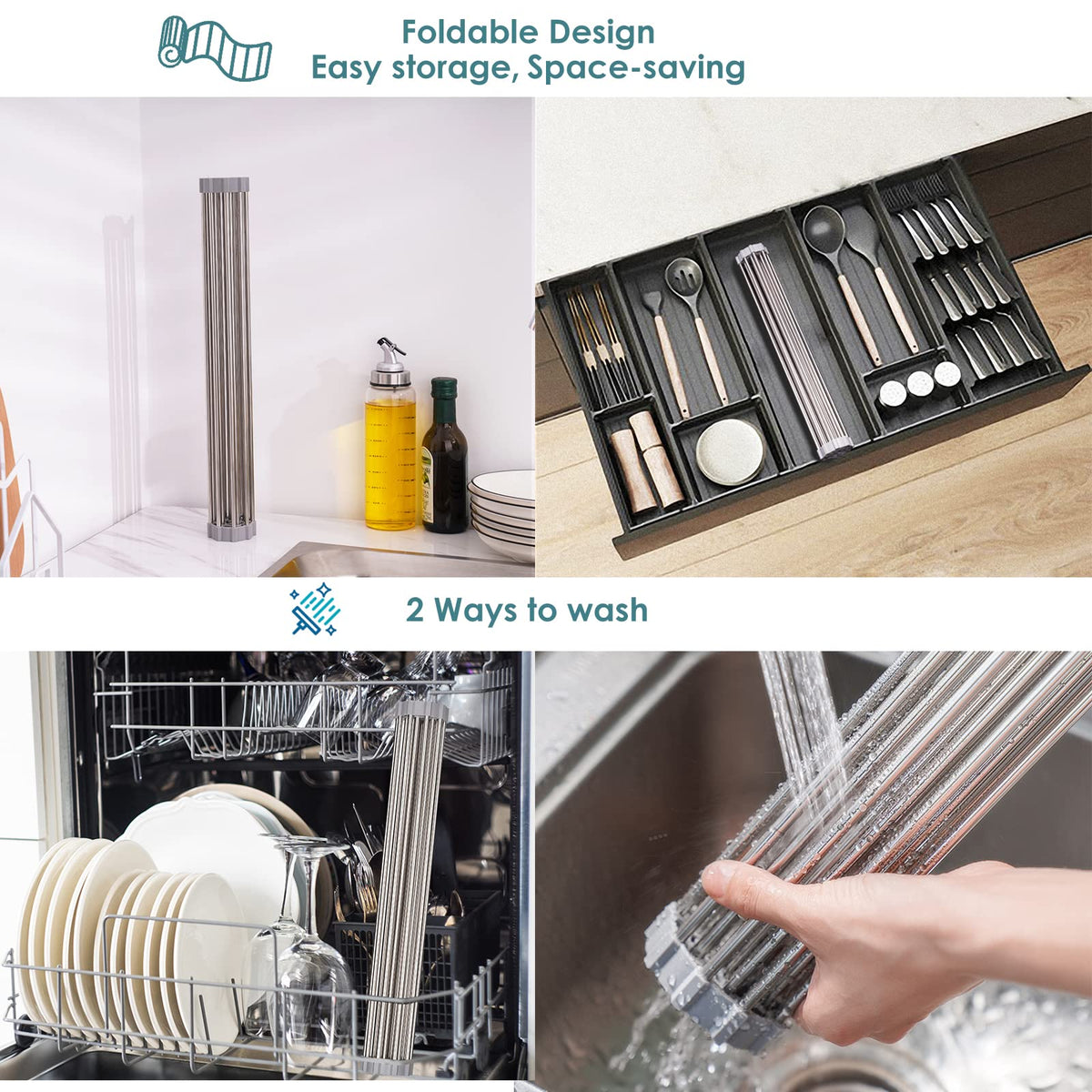 Multipurpose rack can dry dishes, cool baked goods, or act as a trivet.