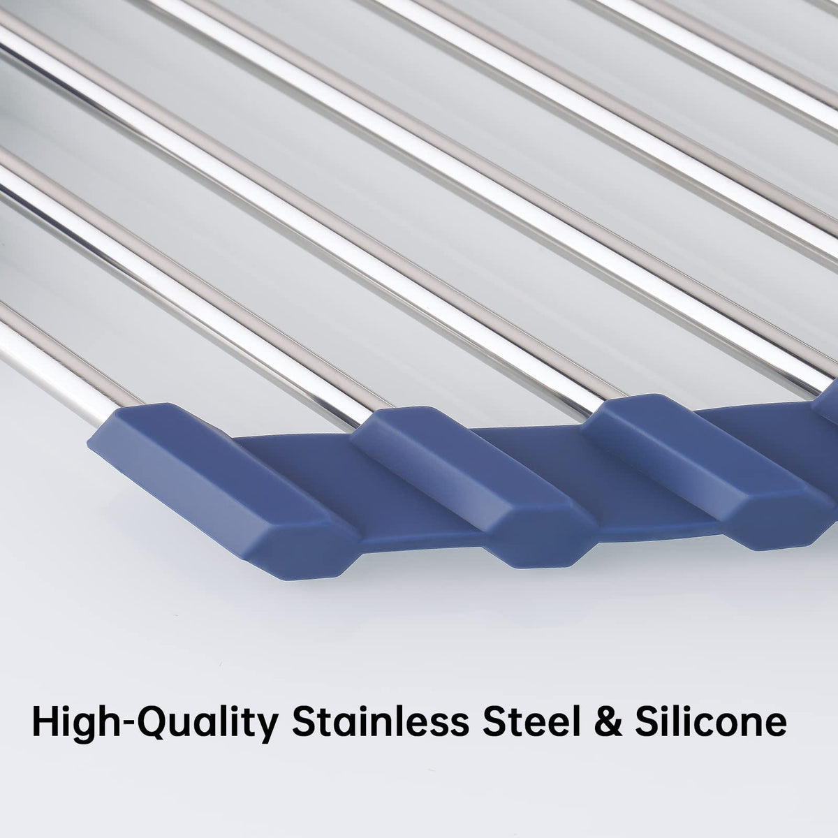 Tomorotec over-sink rack folded for compact storage and easy stowaway.