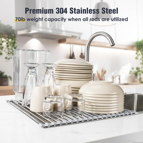 Tomorotec stainless steel rack doubles as heat resistant trivet