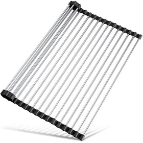 Tomorotec roll-up drying rack over sink with anti-slip edges for secure drying