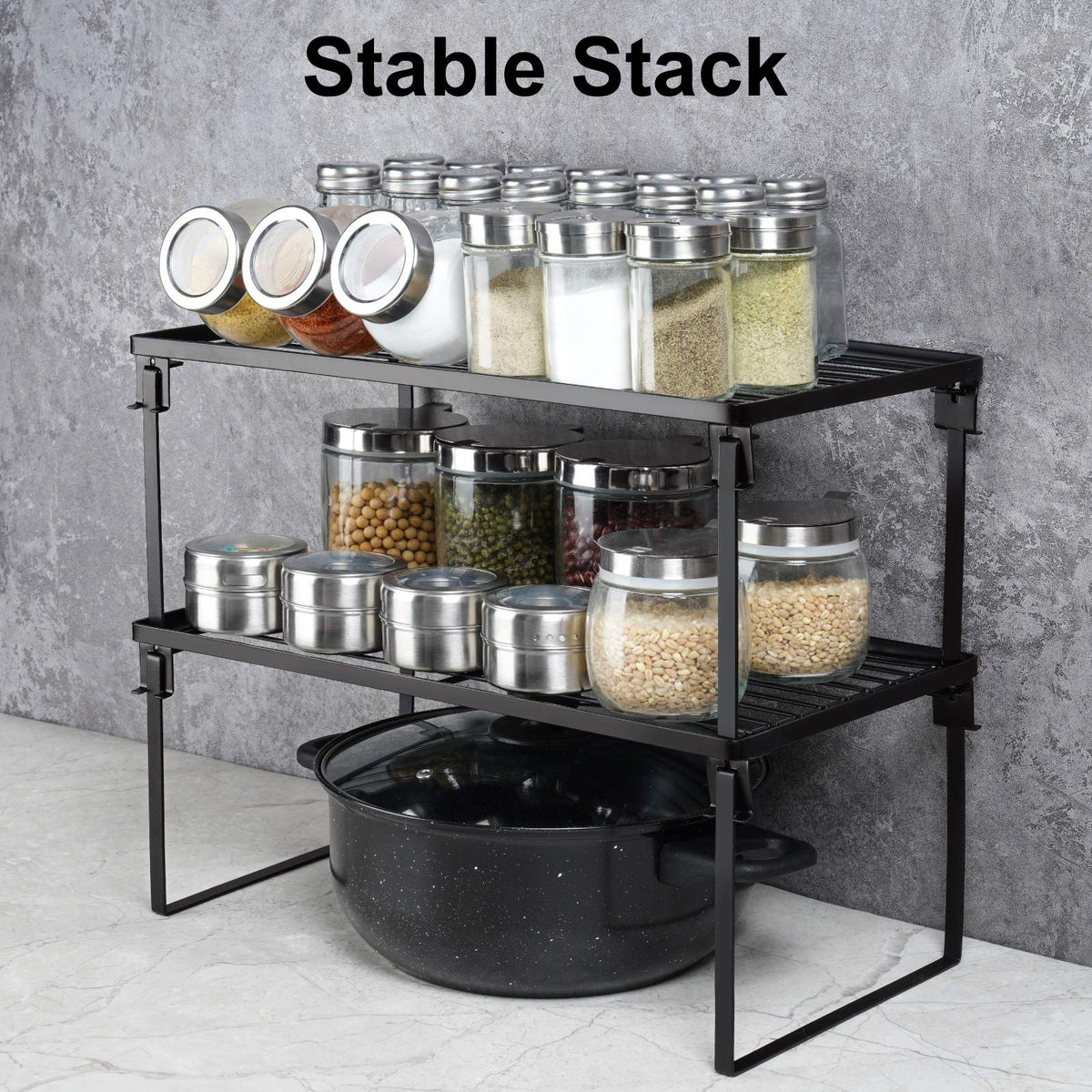 Tomorotec stackable shelves sturdy steel frame with rust-resistant coating