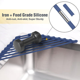 Tomorotec triangle dish rack fits corner sink spaces for efficient drying.