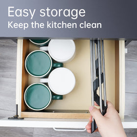Tomorotec triangle roll-up rack cut to fit the kitchen corner