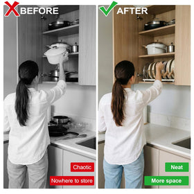 Anti-slip rubber tubing protects cookware from scratches