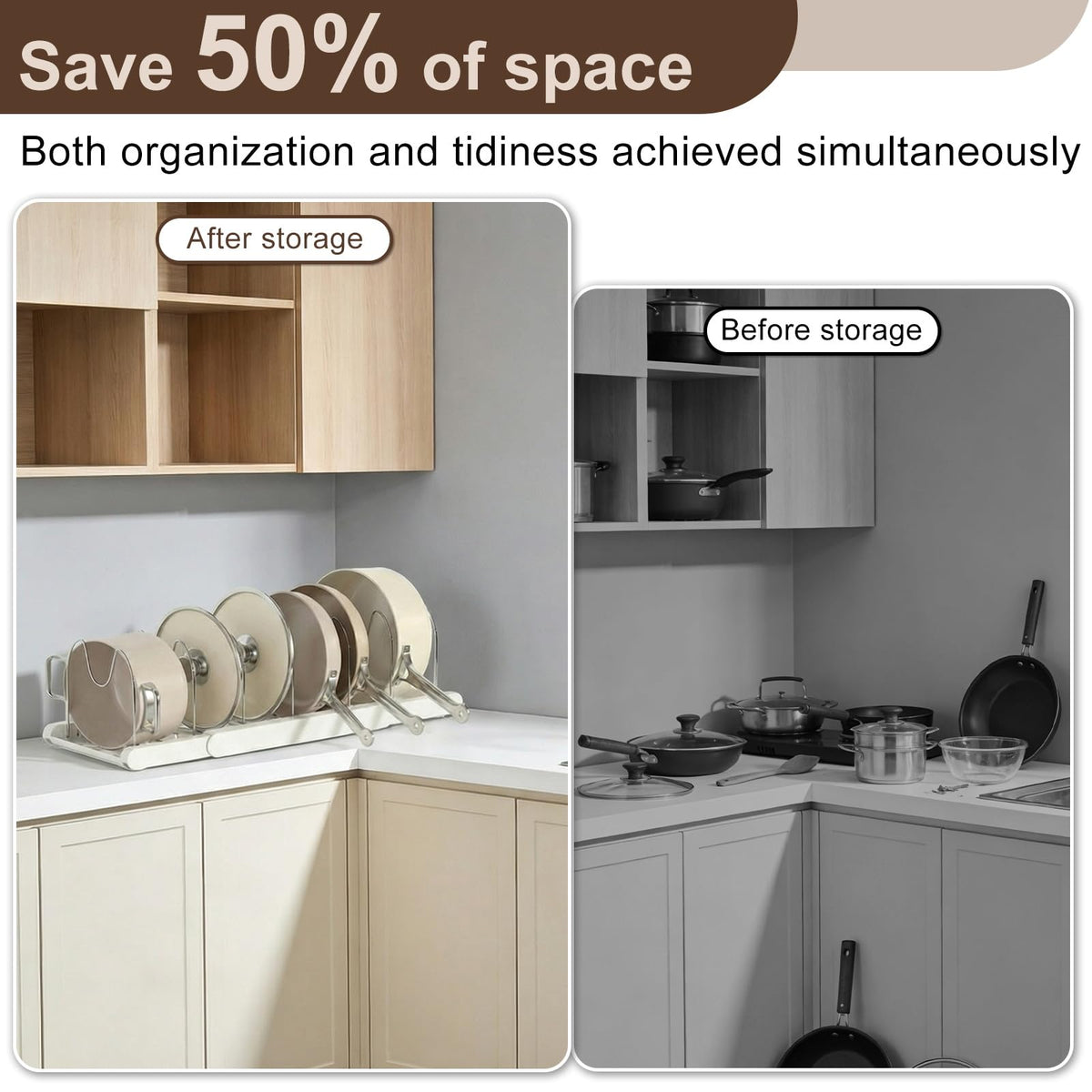 TOMSHUB lid holder section keeps lids upright and protected