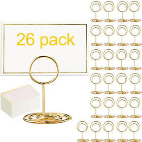 Toncoo 26-pack table number holders with gold finish for elegant wedding signage.