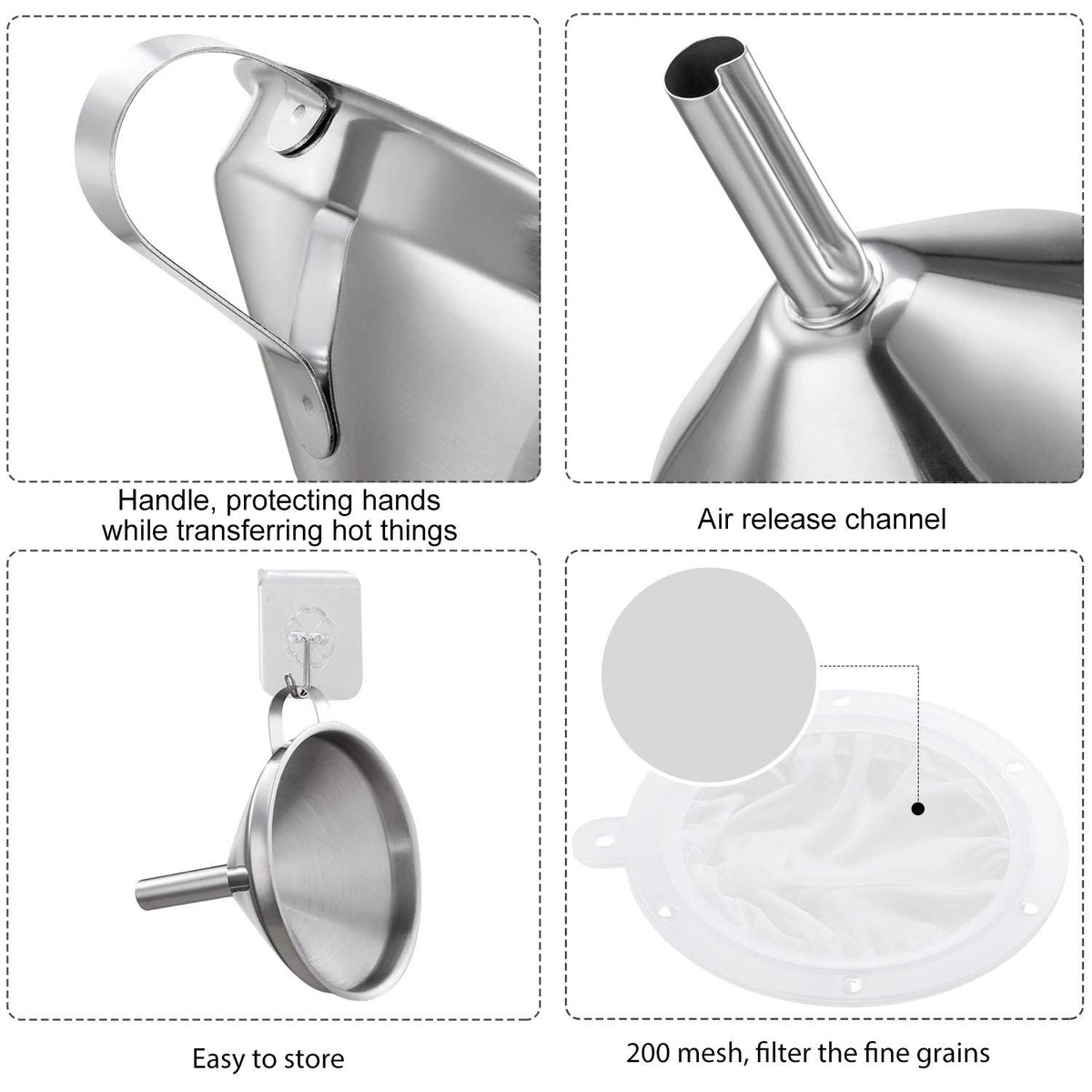 Toncoo funnel air-release channel speeds filling without glugging