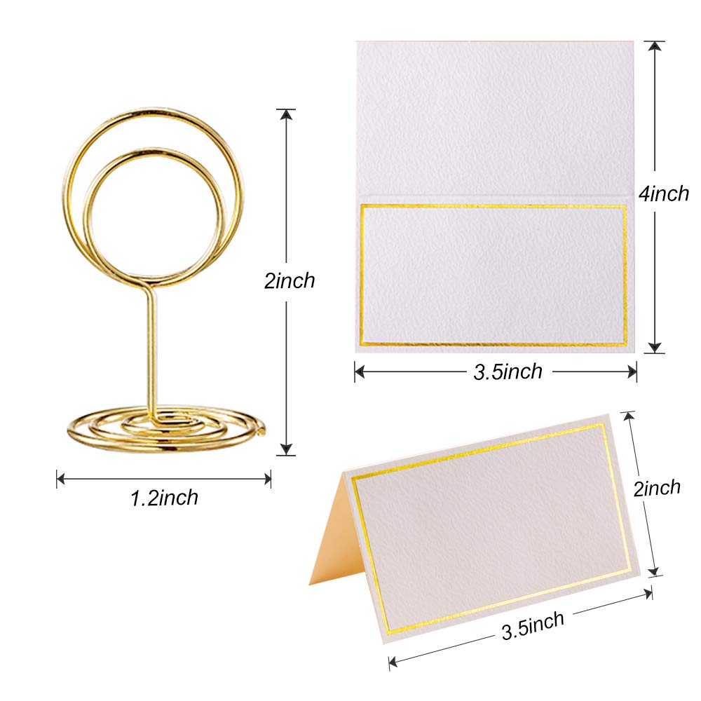 Toncoo gold place cards with blank writing space for custom notes.