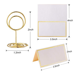 Toncoo gold place cards with blank writing space for custom notes.