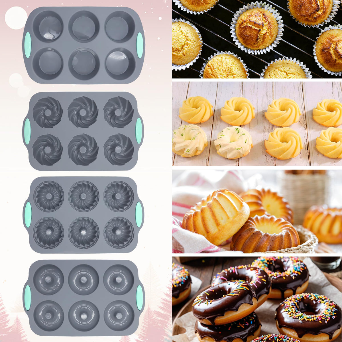 Tongjude donut molds with nonstick interior for simple cleanup.