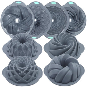 Tongjude silicone fluted cake pans hero shot for easy release.