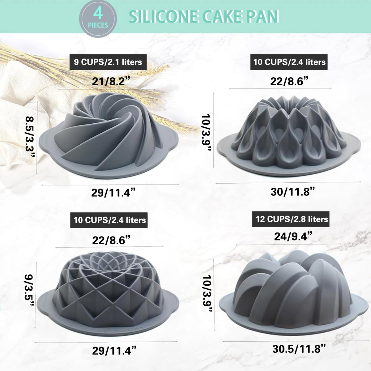 Tongjude 10-cup fluted pan ready for batter in the oven
